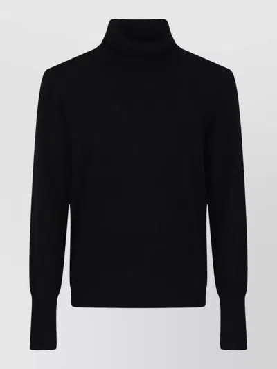 Ballantyne Turtleneck Sweater Ribbed Cuffs And Hem In Black