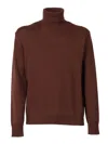 Ballantyne Turtleneck Wool Pullover In Brown