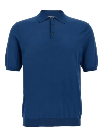 Ballantyne Navy Blue Ultralight Cotton Polo Shirt