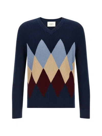 BALLANTYNE V-NECK ARGYLE SWEATER