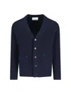 Ballantyne V-neck Cardigan In Blue
