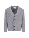 Ballantyne V-neck Cardigan In Gray