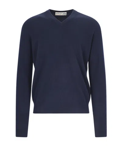 Ballantyne V-neck Cashmere Jumper In Black