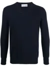 Ballantyne V Neck Pullover In Blue