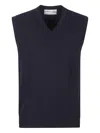 Ballantyne V-neck Cashmere Vest In Blue