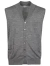 Ballantyne V-neck Vest In Acciaio