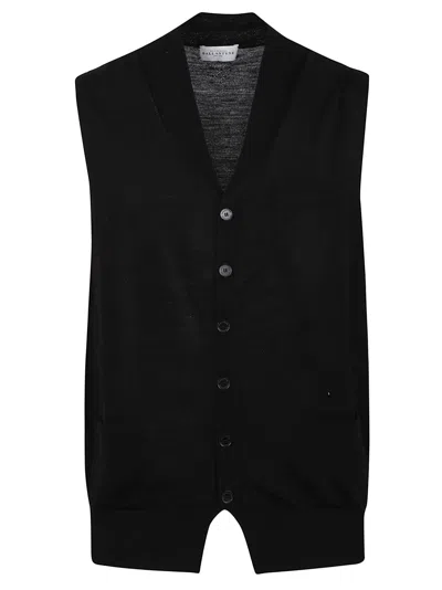 Ballantyne V Neck Gilet In Black