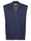 Ballantyne Pure Wool Waistcoat In Denim