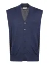Ballantyne Pure Wool Waistcoat In Denim