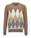Ballantyne V-neck Long-sleeved Sweater In Brown