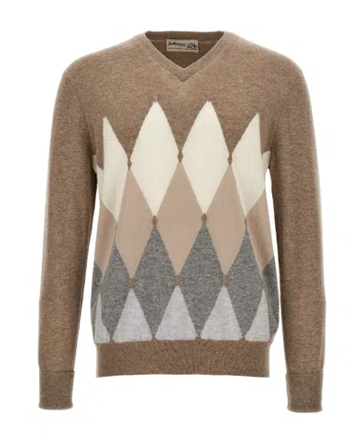 Ballantyne V-neck Long-sleeved Sweater In Brown