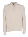 Ballantyne V-neck Polo Pullover In Neutral