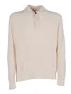 Ballantyne V-neck Polo Pullover In White