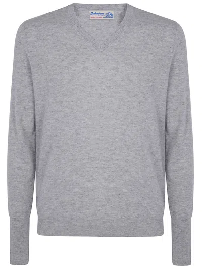 Ballantyne V Neck Pullover In Gray