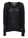 Ballantyne V Neck Pullover In Black