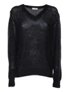 Ballantyne V Neck Pullover In Black