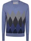 Ballantyne V Neck Pullover In Blue