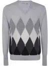 Ballantyne V Neck Pullover In Grey