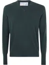 Ballantyne V Neck Slim Fit Pullover In Glass