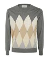 Ballantyne V Neck Pullover In Gray