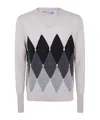 Ballantyne V Neck Pullover In White