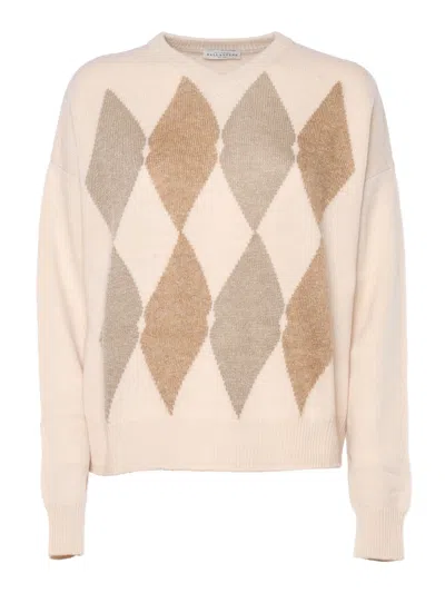 Ballantyne V Neck Pullover In White