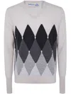 Ballantyne V Neck Pullover In White