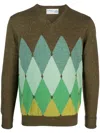 Ballantyne V Neck Pullover With Diamonds In Green