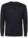 Ballantyne V Neck Slim Fit Pullover In Blue