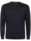 Ballantyne V Neck Slim Fit Pullover In Blue