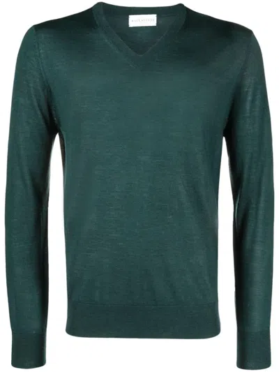 Ballantyne V Neck Slim Fit Pullover Clothing In Green