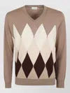 Ballantyne V-neck Pullover With Iconic Diamond Pattern In Multi