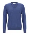 Ballantyne V Neck Sweaters And Cardigans In Blue
