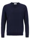 Ballantyne 'v Neck' Sweater In Blue
