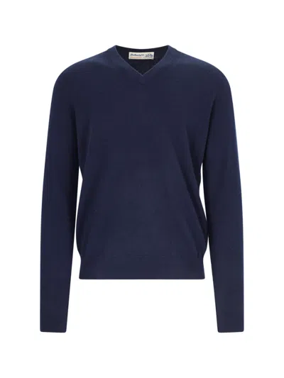 Ballantyne V-neck Sweater In Blue