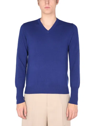 Ballantyne V-neck Sweater In Blue