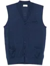Ballantyne V-neck Vest In Blue
