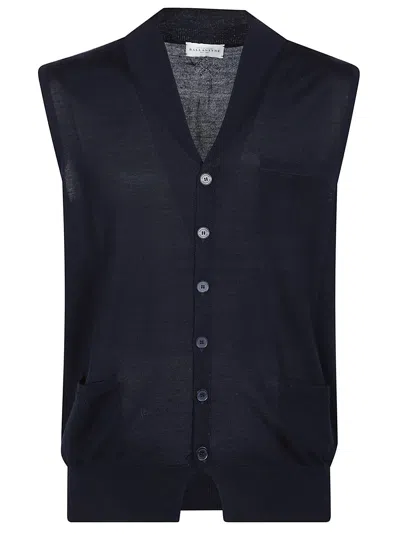Ballantyne V Neck Vest In Navy