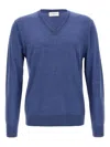 Ballantyne V-neck Wool Sweater In Blue