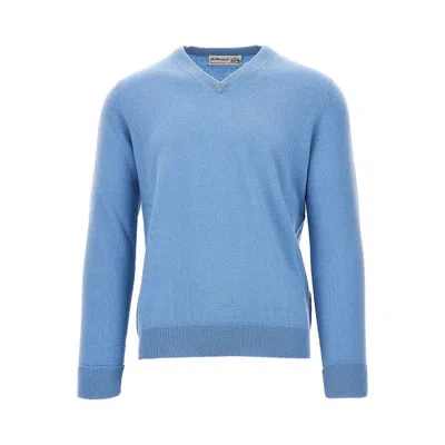 Ballantyne V-neck Cashmere Sweater In Blue