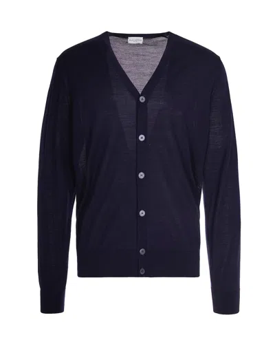 Ballantyne Button-fastening Wool Cardigan In Blue
