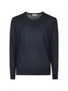 Ballantyne V Neck Pullover In Blue