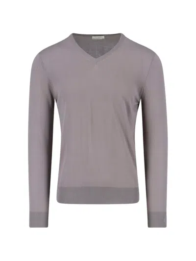 Ballantyne V-neck Sweater In Gray