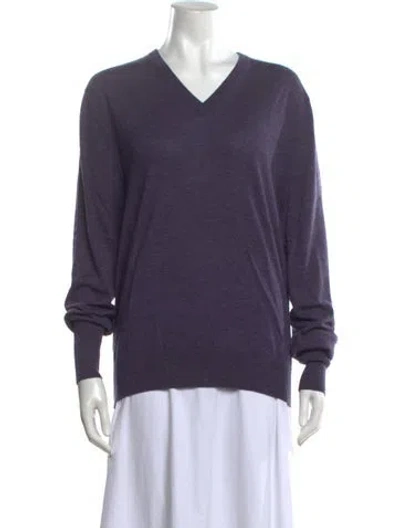 Pre-owned Ballantyne V-neck Sweater In Purple