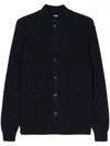 Ballantyne Waffle-knit Cotton Cardigan In Blue