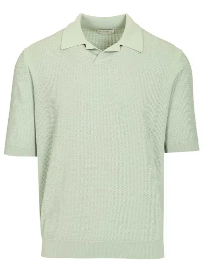 Ballantyne Waffle Polo Shirt Green