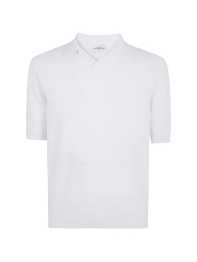 Ballantyne Waffle-knit Collared T-shirt In White