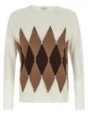 Ballantyne Argyle Sweaters And Cardigans In White