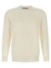 Ballantyne Cashmere Crew Neck Sweater With Long Cuffed Sleeves In Neutral