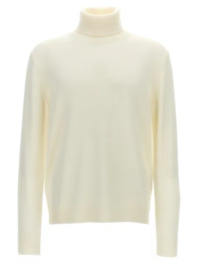 BALLANTYNE WHITE WOOL TURTLENECK SWEATER